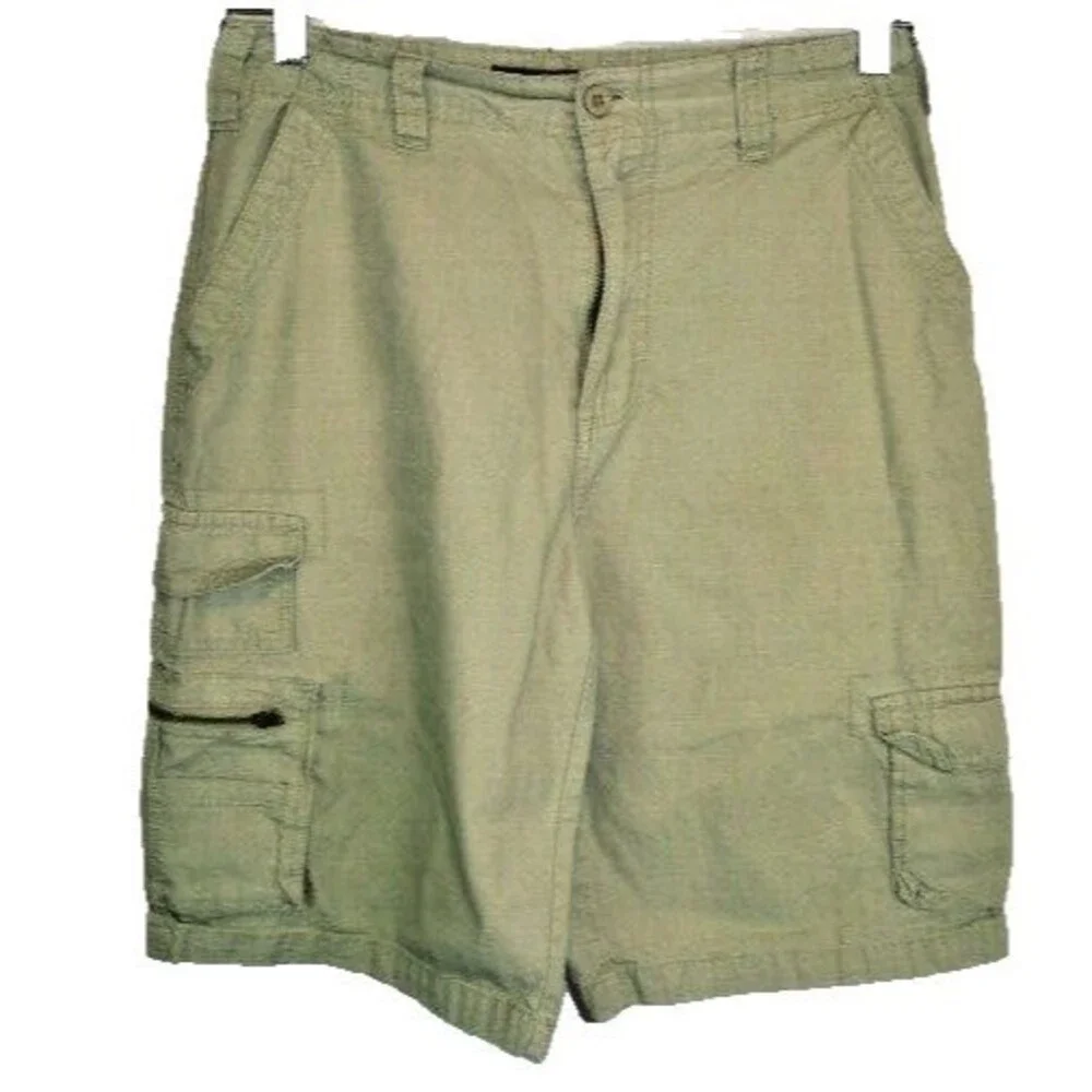 Mens Airwalk Tan Ripstop Cotton Flat Front Board Casual Shorts sz 30x10